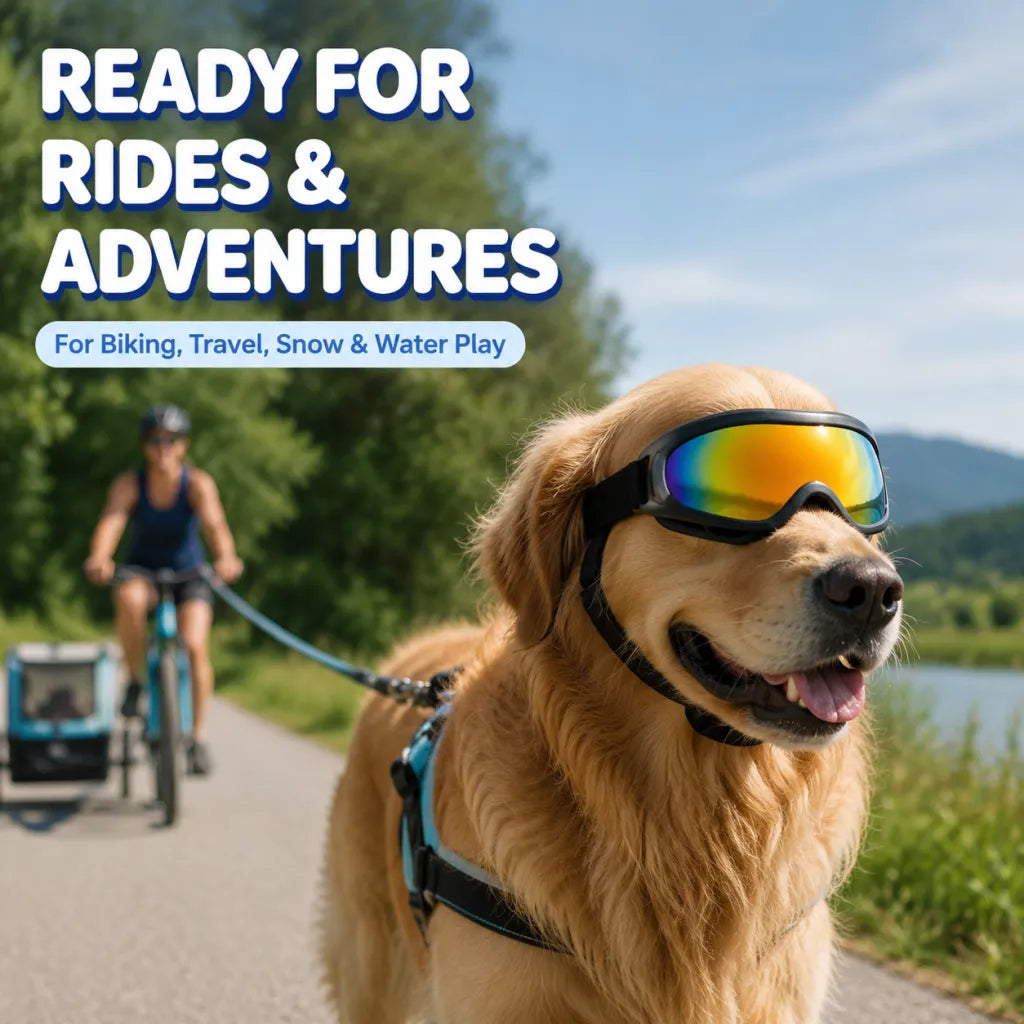 Dog Goggles UV Protection Pet Sunglasses Windproof Dustproof Adjustable Eye Wear for Large Medium Dogs