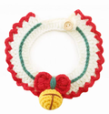 6 Styles Hand Crocheted Christmas Pet Collar, Adjustable Knit Holiday Neckwear for Cats & Dogs