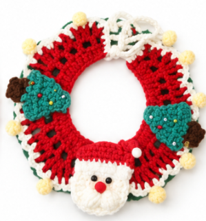 Col festif au crochet fait main en 6 styles, réglable, pour chats et chiens