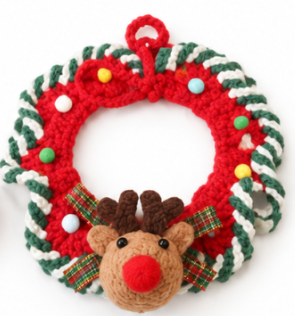 Col festif au crochet fait main en 6 styles, réglable, pour chats et chiens