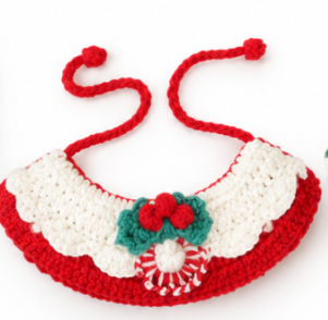 Col festif au crochet fait main en 6 styles, réglable, pour chats et chiens
