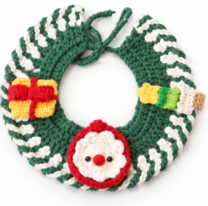 Col festif au crochet fait main en 6 styles, réglable, pour chats et chiens