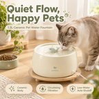 Whale Ceramic Pet Water Fountain, Automatic Circulating Water Dispenser for Cats & Small Dogs