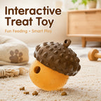 Silicone Acorn Dog Puzzle Toy, Treat Dispensing Chew Toy for Dogs