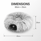 Plush Tunnel Cat Bed