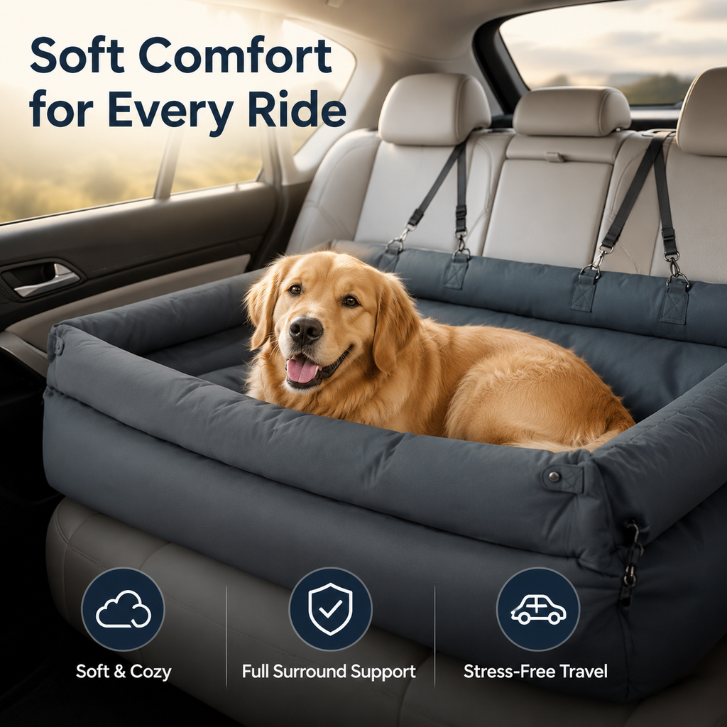 Portable car pet bed