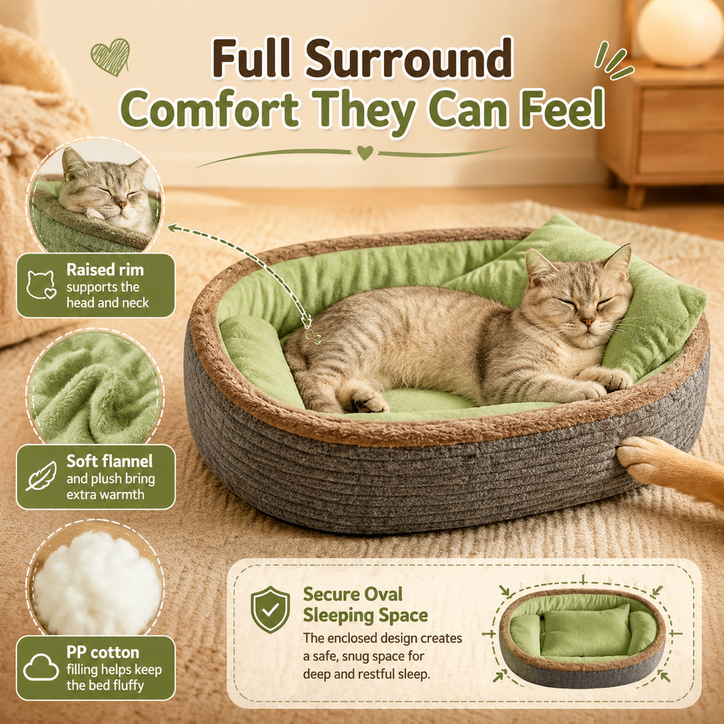 Oval Cozy Pet Bed