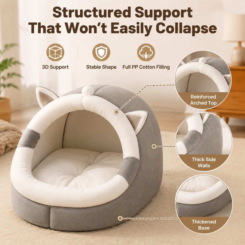 Cozy Semi-Enclosed Cat Bed