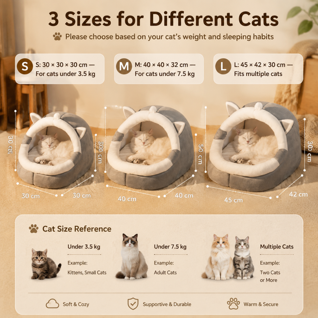 Cozy Semi-Enclosed Cat Bed