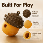 Silicone Acorn Dog Puzzle Toy, Treat Dispensing Chew Toy for Dogs