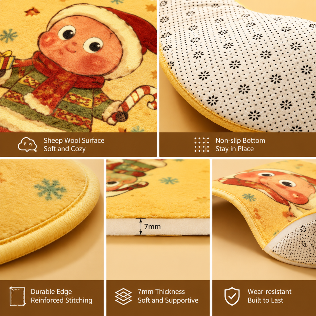 Christmas Lamb Fleece Pet Mat