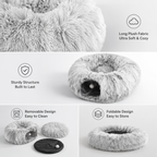 Plush Tunnel Cat Bed
