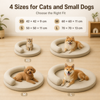 Breathable Cotton-Linen Pet Bed with Bolster