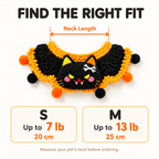 Halloween Hand Crocheted Pet Neck Collar, Spooky Character Pet Costume with Pom Pom Decor for Cats & Small Dogs